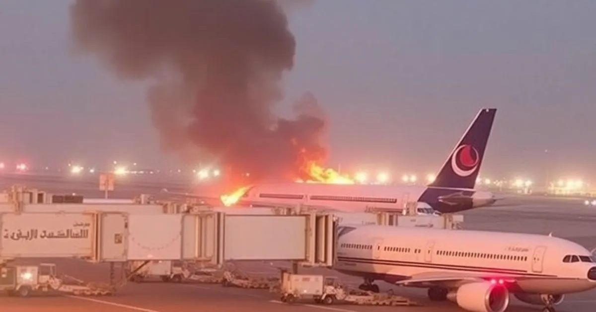 रियाद किंग खालिद इंटरनेशनल एयरपोर्ट पर फ्लाइट में आग लगाई गई: Riyadh Airport